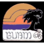 GUAM COUNTRY PIN PALM TREE AND SUNSET PIN